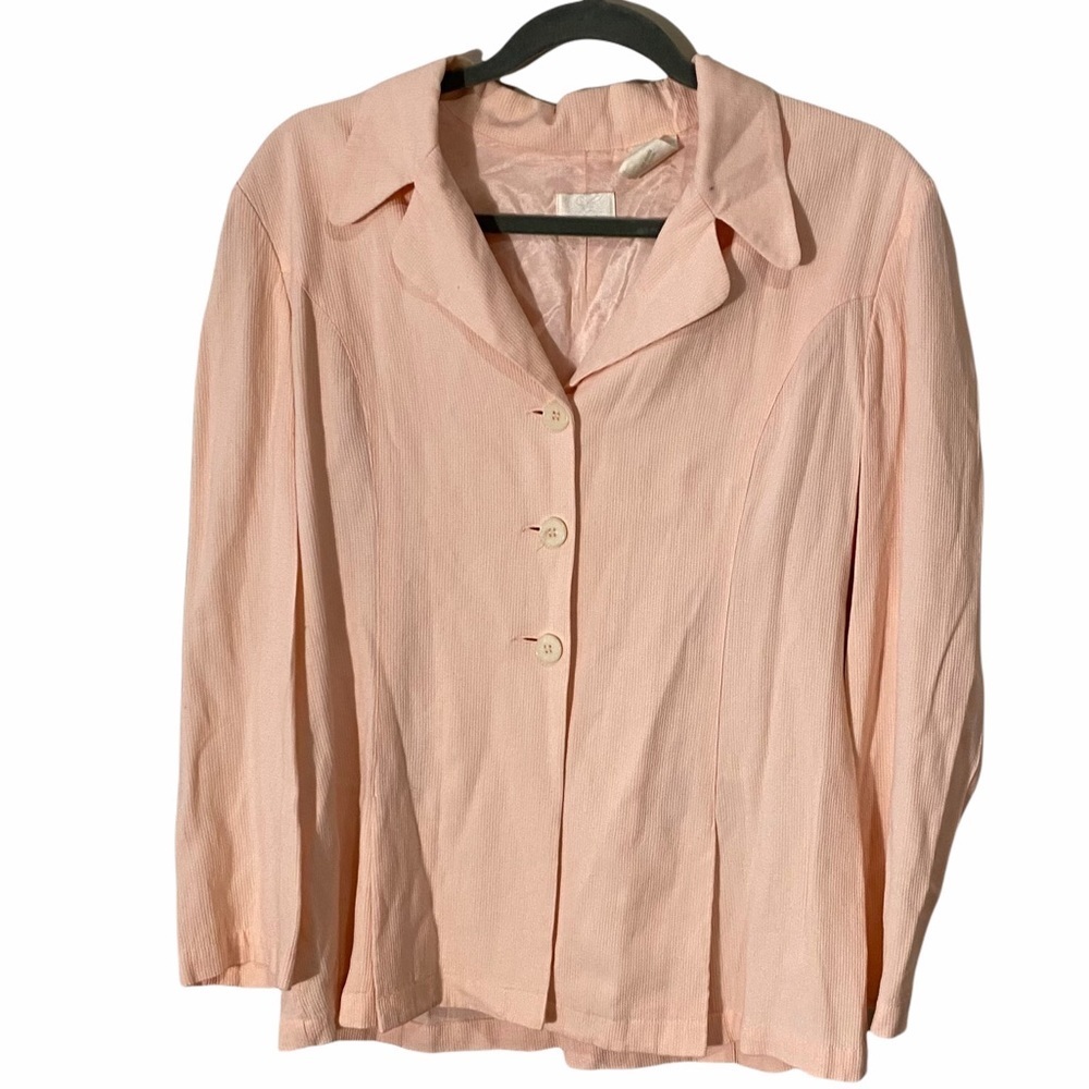 Peach Emma James Button Down Blouse Sz 8